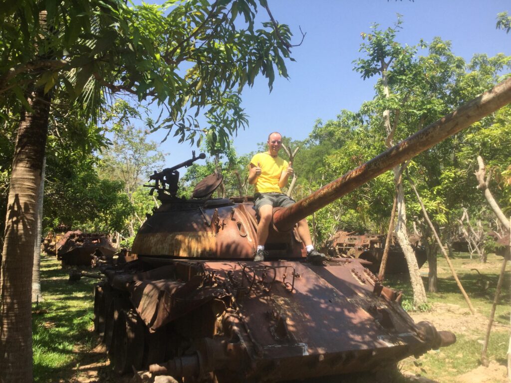 EatPrayGreg.com Greg on a Tank